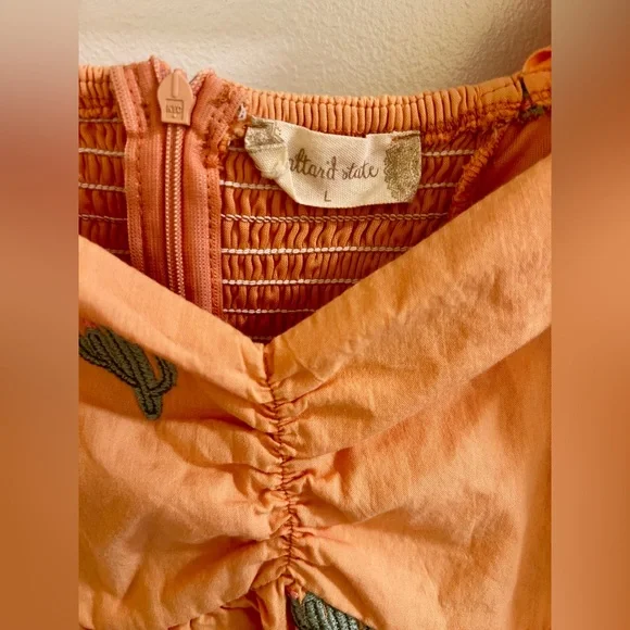 Altar’d State Papaya Cactus Peach Babydoll Dress Size Large - Picture 4 of 6